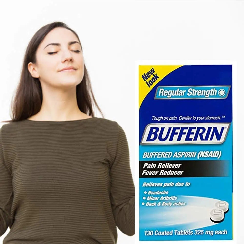 Bufferin Buffered Aspirin (NSAID) Coated Tablets Pain Reliever/Fever Reducer 130 ea (Pack of 3) Bufferin Au supplements