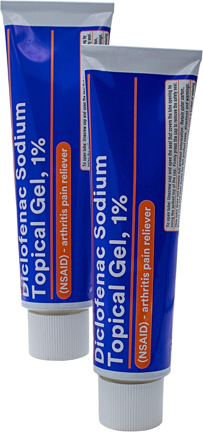 GeriCare Topical Arthritis Pain Relief Gel Diclofenac Sodium 1% (NSAID) Hand Wrist Elbow Foot Ankle Knee Extra-Strength Pain Reliever- Anti-inflammatory Arthritis Pain Treatment, 3.53oz (2 Pack) GeriCare Au supplements