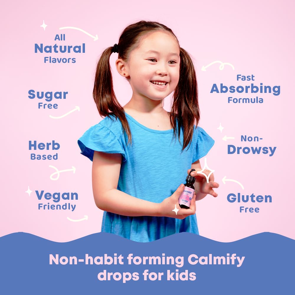JoySpring Calmify Magnesium Glycinate for Kids | Liquid Magnesium with L-Theanine Supplement | Chamomile Extract & Passion Flower Extract