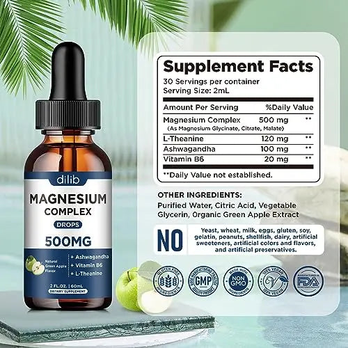Triple Magnesium Complex Supplement-Magnesium Glycinate, Citrate, Malate Liquid dilib Au supplements