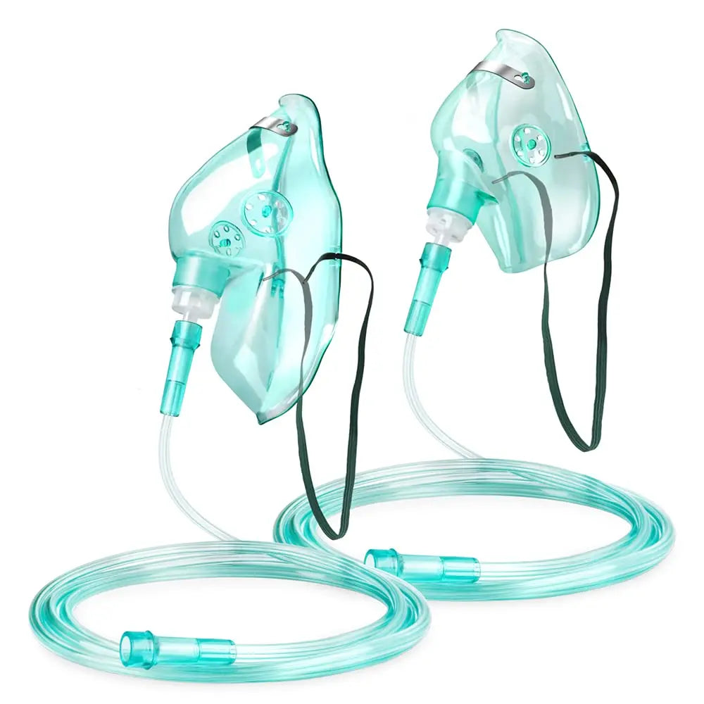 ANSNF 2 Pack Oxygen Mask for Face Adult with 6.6' Tube & Adjustable Elastic Strap - Size M+L ANSNF Au supplements