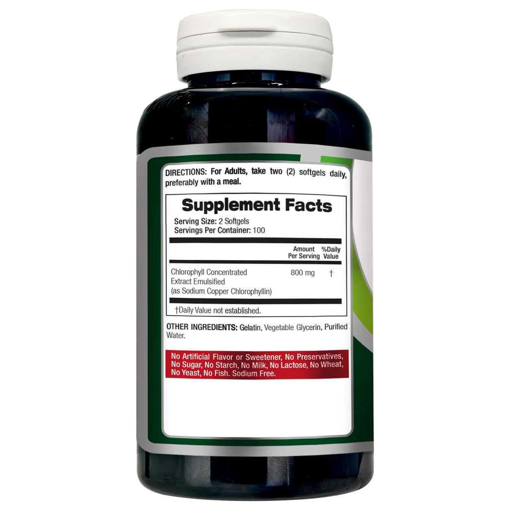 FITO MEDIC'S Lab Chlorophyll Supplement, 200 Softgels, Chlorophyll Capsules