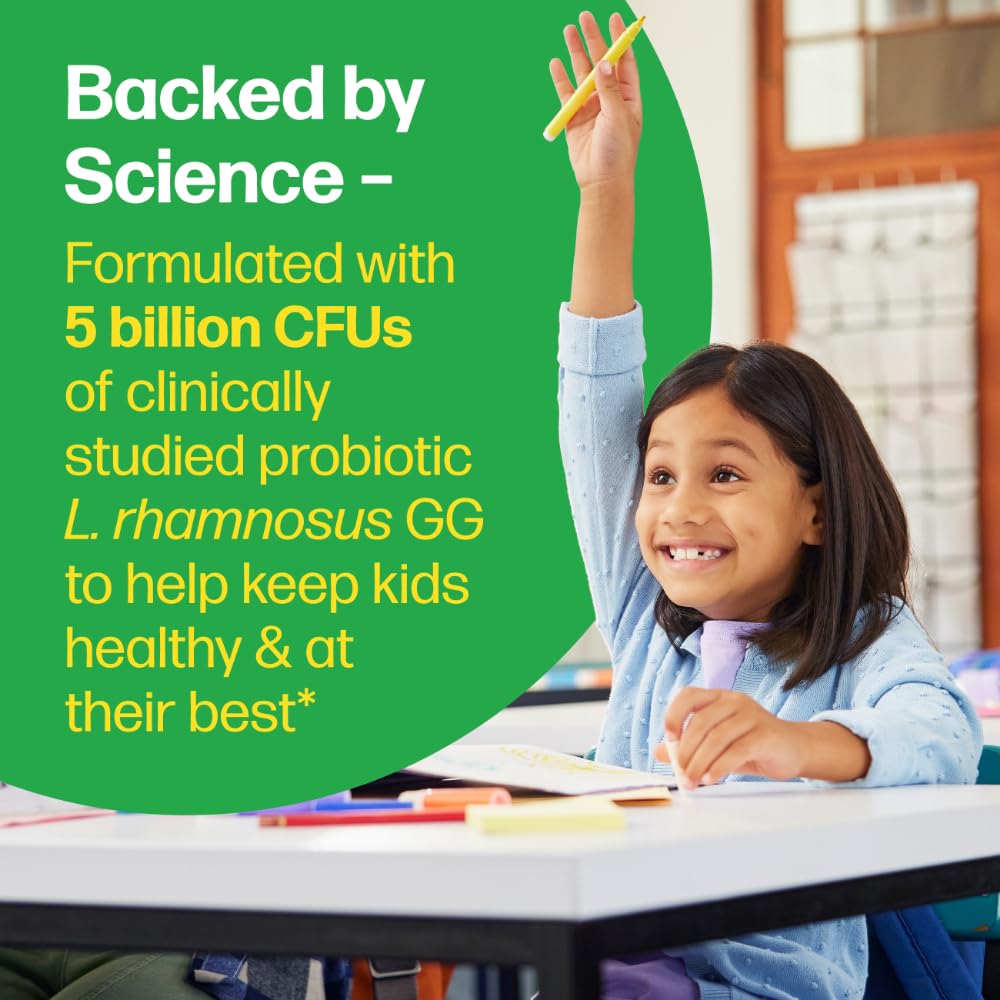 Culturelle Kids Chewable Daily Probiotic for Kids, Ages 3+, 30 Count, #1 Pediatrician-Recommended Brand, Natural Berry Flavored Daily Probiotics