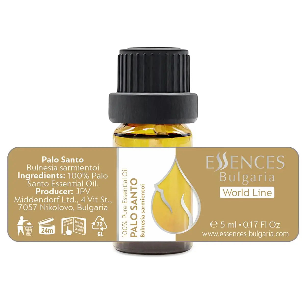 Essences Bulgaria Palo Santo Essential Oil 0.17 Fl Oz 5ml Bulnesia Sarmientoi - 100% Pure Natural Essences Bulgaria Au supplements