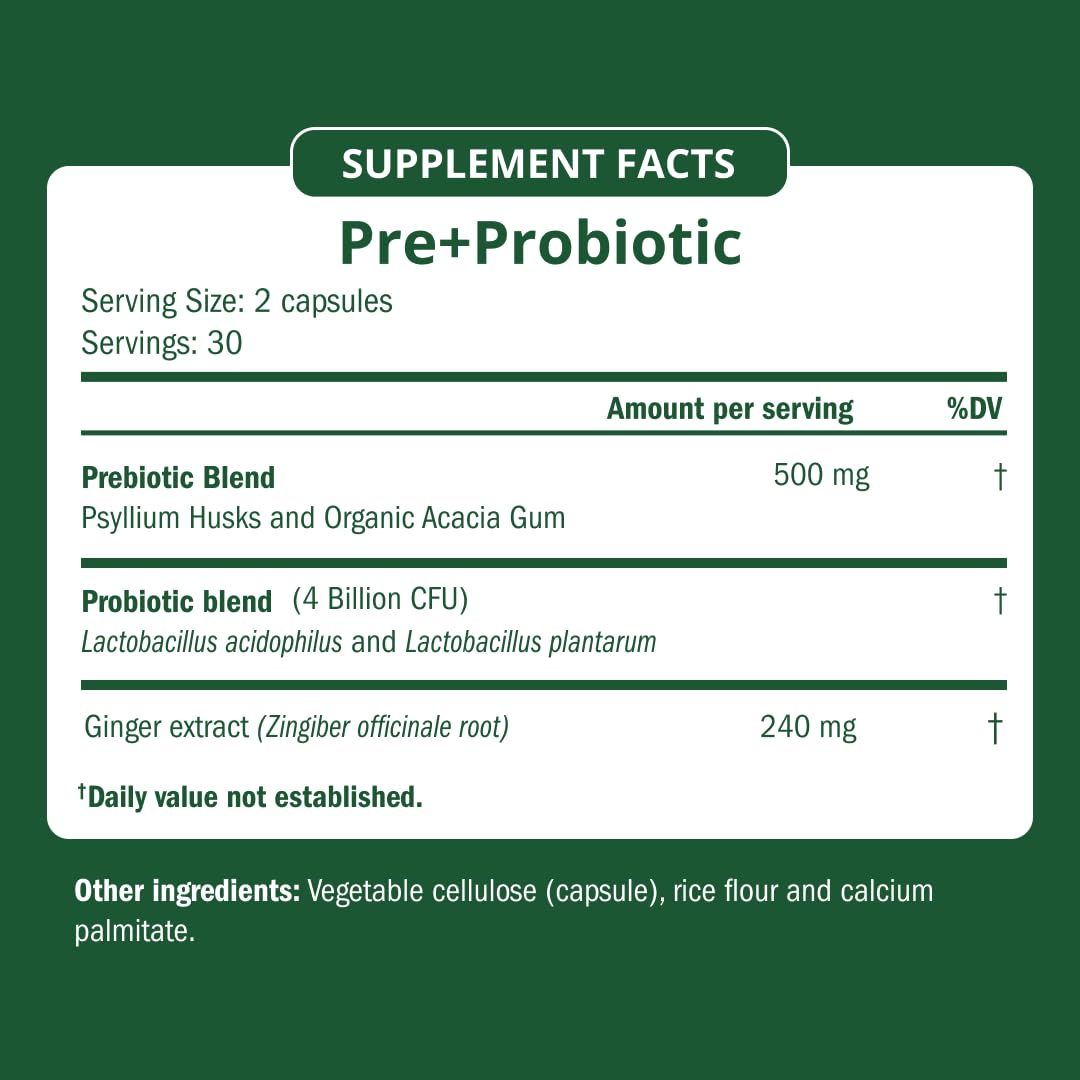 Semaine Super Powered Prebiotic + Probiotic for Women, Effective 3-in-1 Multi-Action Formula to Nourish Gut Health, Soothe IBS, Support Bloat Relief