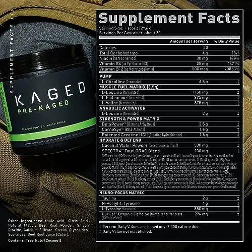Kaged Original Pre Workout Powder | Krisp Apple | Pre-Kaged | Formulated with Creatine Kaged Au supplements