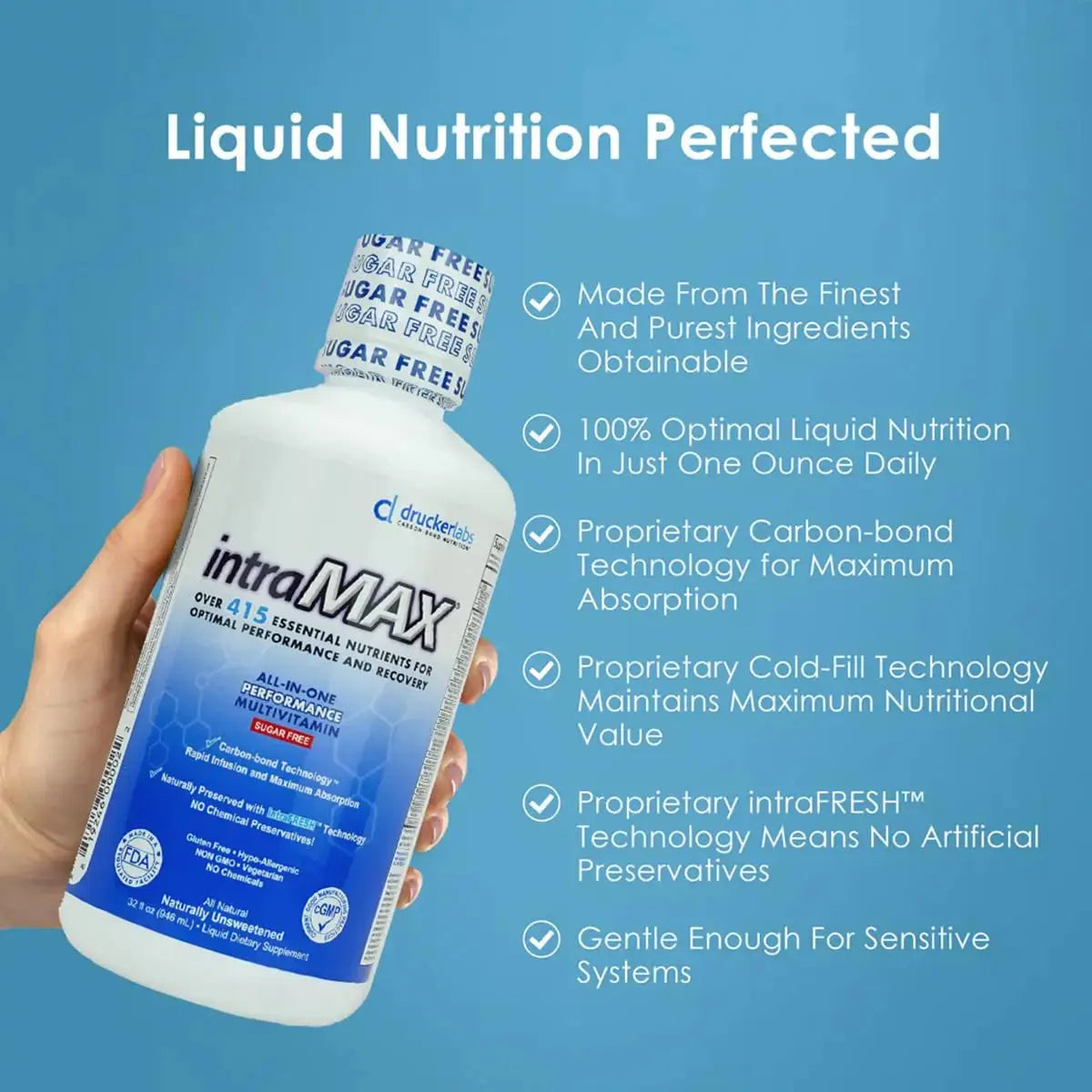 intraMAX Drucker Labs Organic Sugar-Free All-in-One Performance Liquid Multivitamin for Men & Women | intraMAX Au supplements
