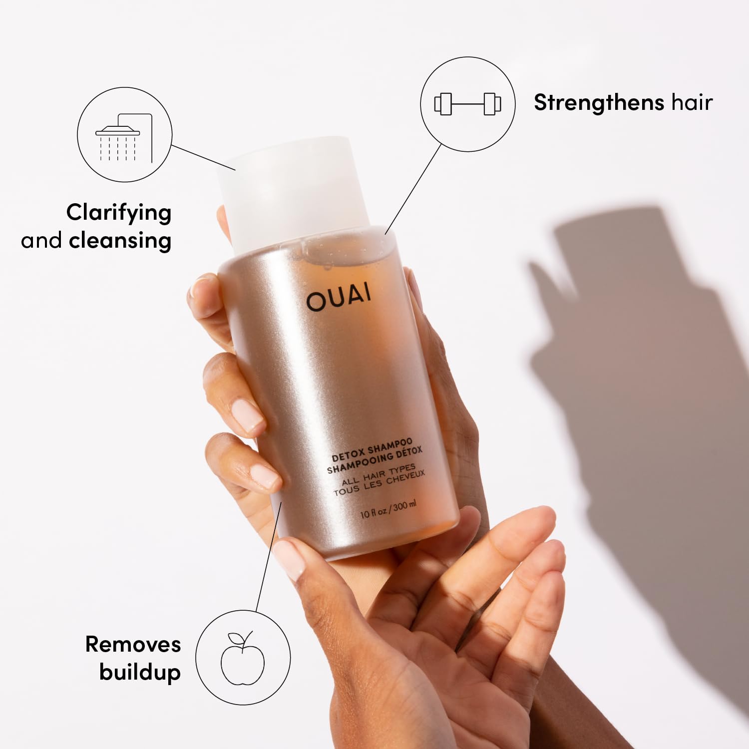 OUAI Detox Shampoo Refill - Clarifying Shampoo for Build Up, Dirt, Oil, Product and Hard Water - Apple Cider Vinegar & Keratin for Clean, Refreshed Hair - Sulfate-Free Hair Care (32 oz) OUAI Au supplements
