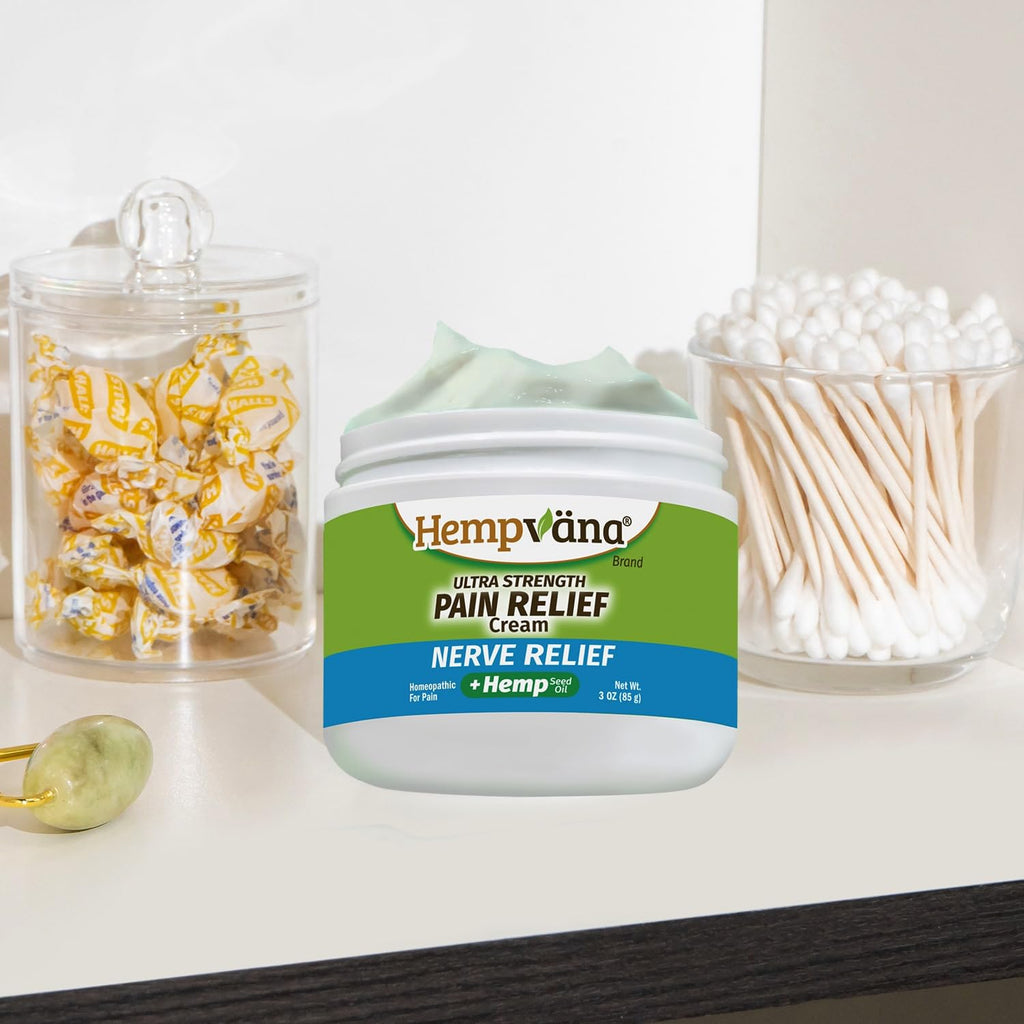 Hempvana Ultra-Strength Nerve Relief Cream w/100% Pure Hemp Seed Oil, AS SEEN ON TV, Relieves Nerve Pain, Shooting Pain, Joint Pain, Tingling, Muscle Cramps, Crawling Sensations, 3 oz Jar Hempvana Au supplements