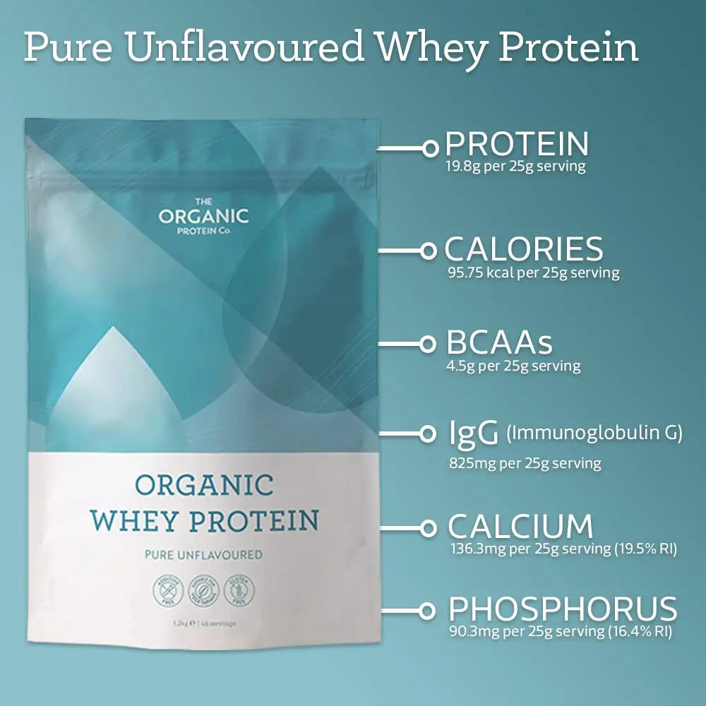 The Organic Protein Co. - Pure Unflavoured Organic Whey Protein Powder | SOYA & Gluten Free w The Organic Protein Company Au supplements