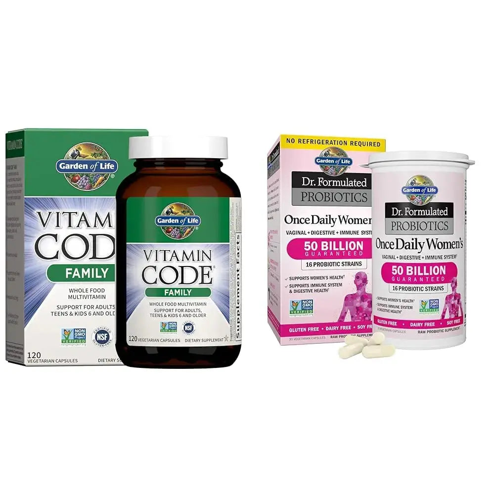 Garden of Life Multivitamin Family Formula 120 Capsules & Dr Formulated Probiotics for Women 30 Capsules Bundle Garden of Life Au supplements