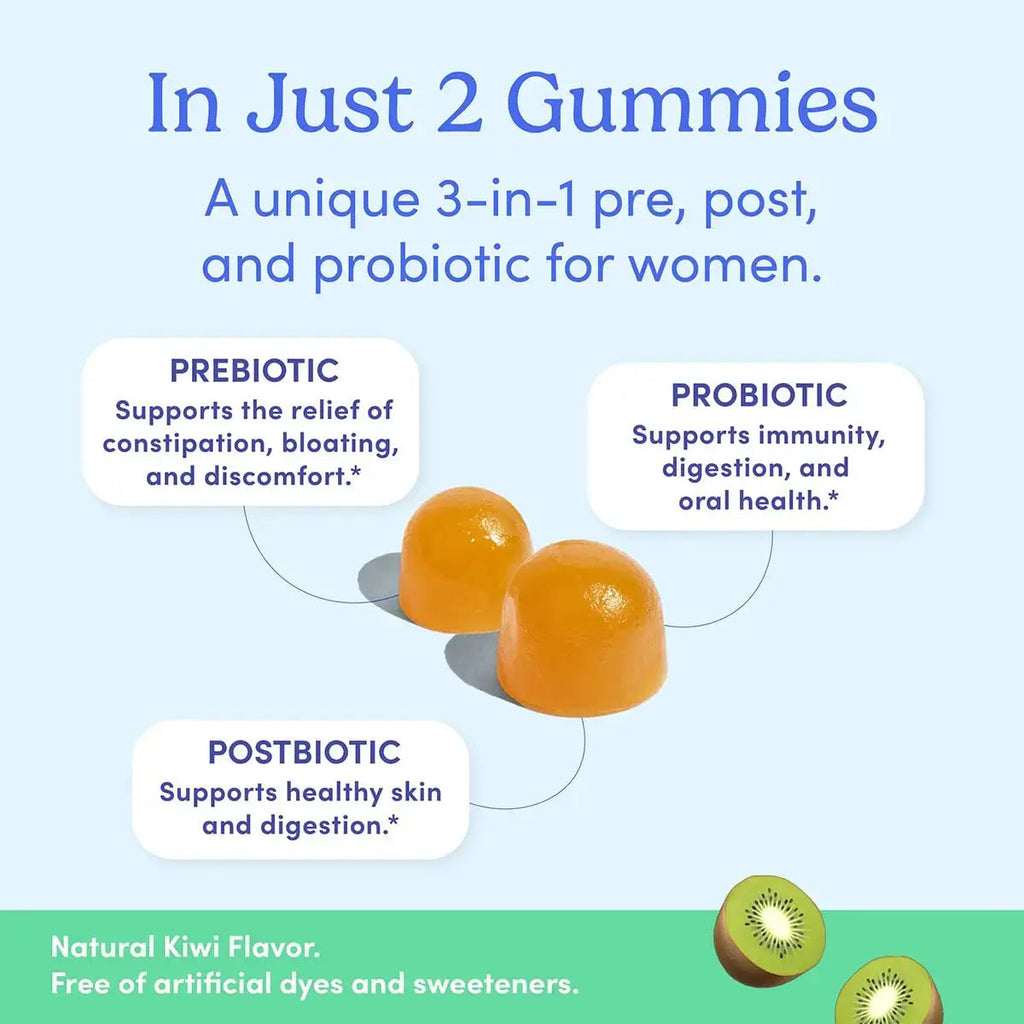 FIRST DAY Women’s Good Gut Tribiotic Gummies – 3-in-1 Prebiotic, Probiotic & Postbiotic Supplement – Supports Immune Function and Digestive FIRST DAY Au supplements