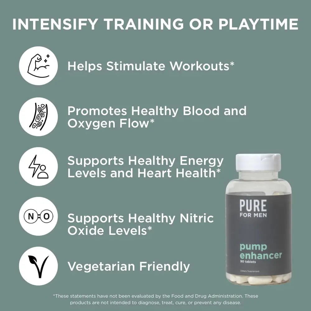 Pure for Men Pump Enhancer | Pre Workout Supplement for Muscle Pump, Stamina Pure for Men Au supplements