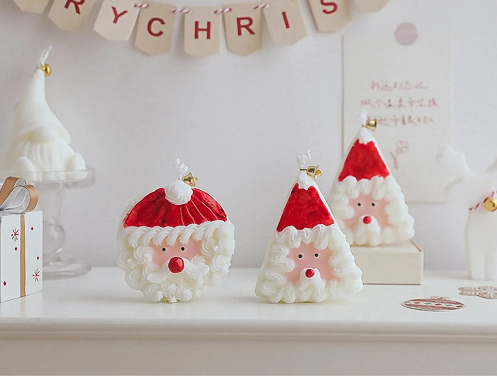 Christmas Cake Scented Candle,110G Handmade Aroma Soy Wax Santa Claus Decorative Candle T-shin Au supplements