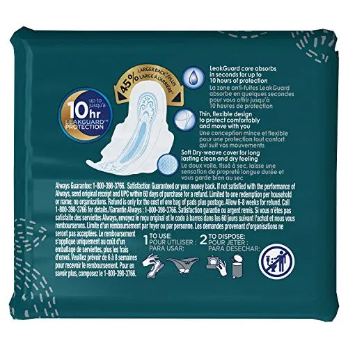 Always Ultra Thin Size 4 Overnight Pads With Wings Unscented, 14 Count (3700030165) Always Au supplements