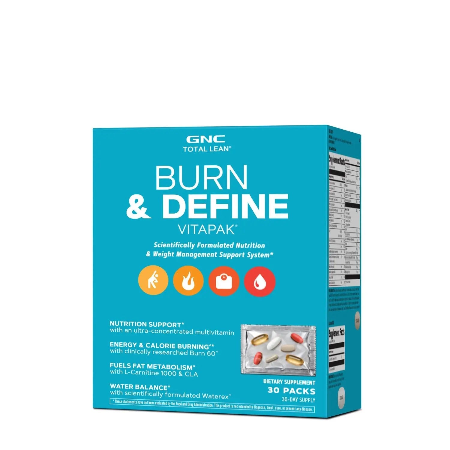GNC Total Lean Total Lean Burn & Define VitaPak - 30 Vitapaks GNC Au supplements
