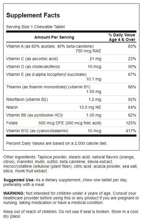 Swanson Child Multi Sugar Free ORNG 120 TABS Swanson Au supplements