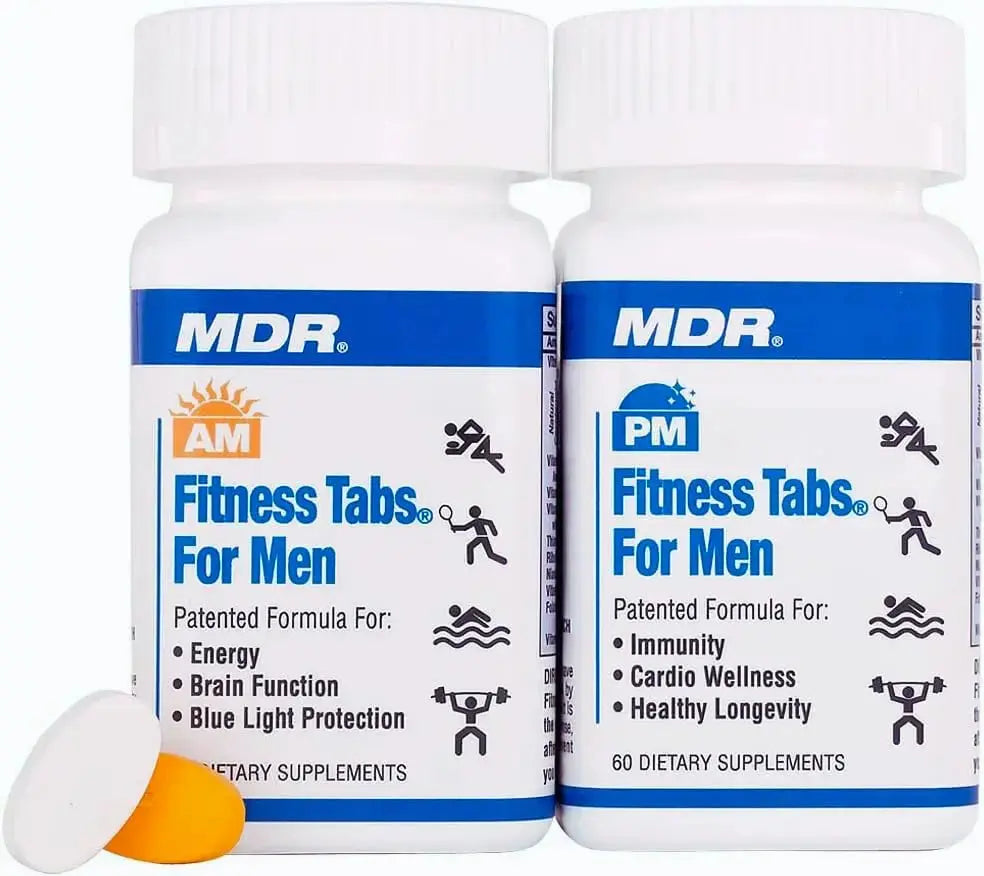 MDR Fitness Tabs Patented AM/PM Multivitamin for Men Doctor Formulated with Right Nutrients at The Right Time - Gluten Free - 2 Month Supply MDR Au supplements