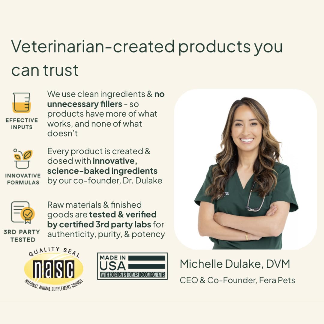 Fera Pets Probiotics for Dogs with Prebiotics and Postbiotics - Full Spectrum Gut Health Support - Promotes a Balanced Gut Microbiome - Boosts Immune Health - 30 Soft Chews Fera Pets Au supplements