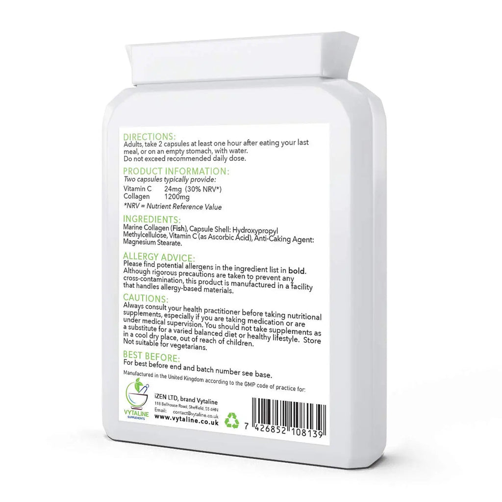 Marine Collagen Supplement for Women with Vitamin C - High Strength 600mg of Pure Hyaluronic VYTALINE Au supplements