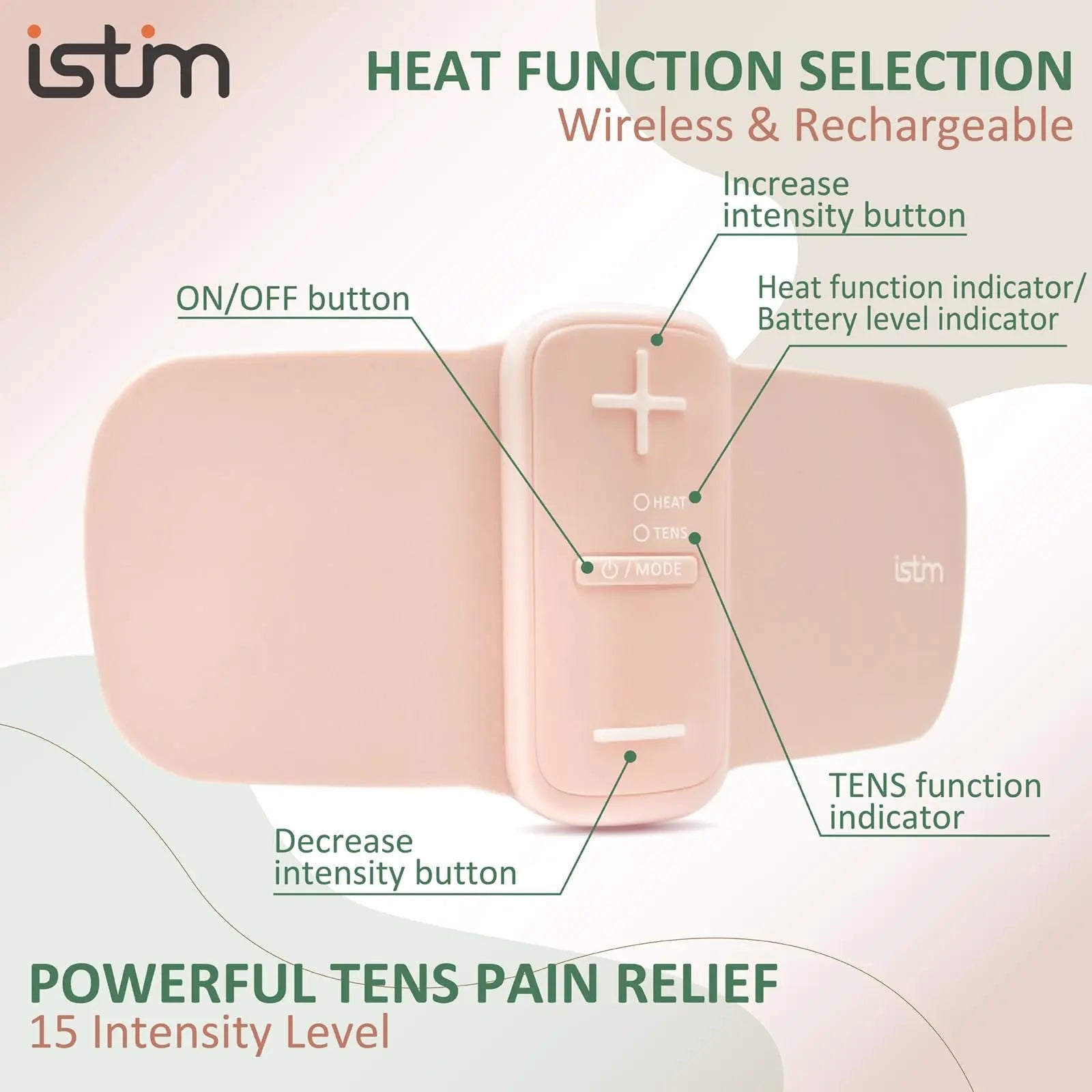 iStim S1 Wireless TENS Unit for Menstrual Relief – Period Pain Relief Device for Period Cramps and Back Pain, TENS Machine with Heat, Rechargeable Drug-Free TENS Massager with Japanese Gel Pads iSTIM Au supplements