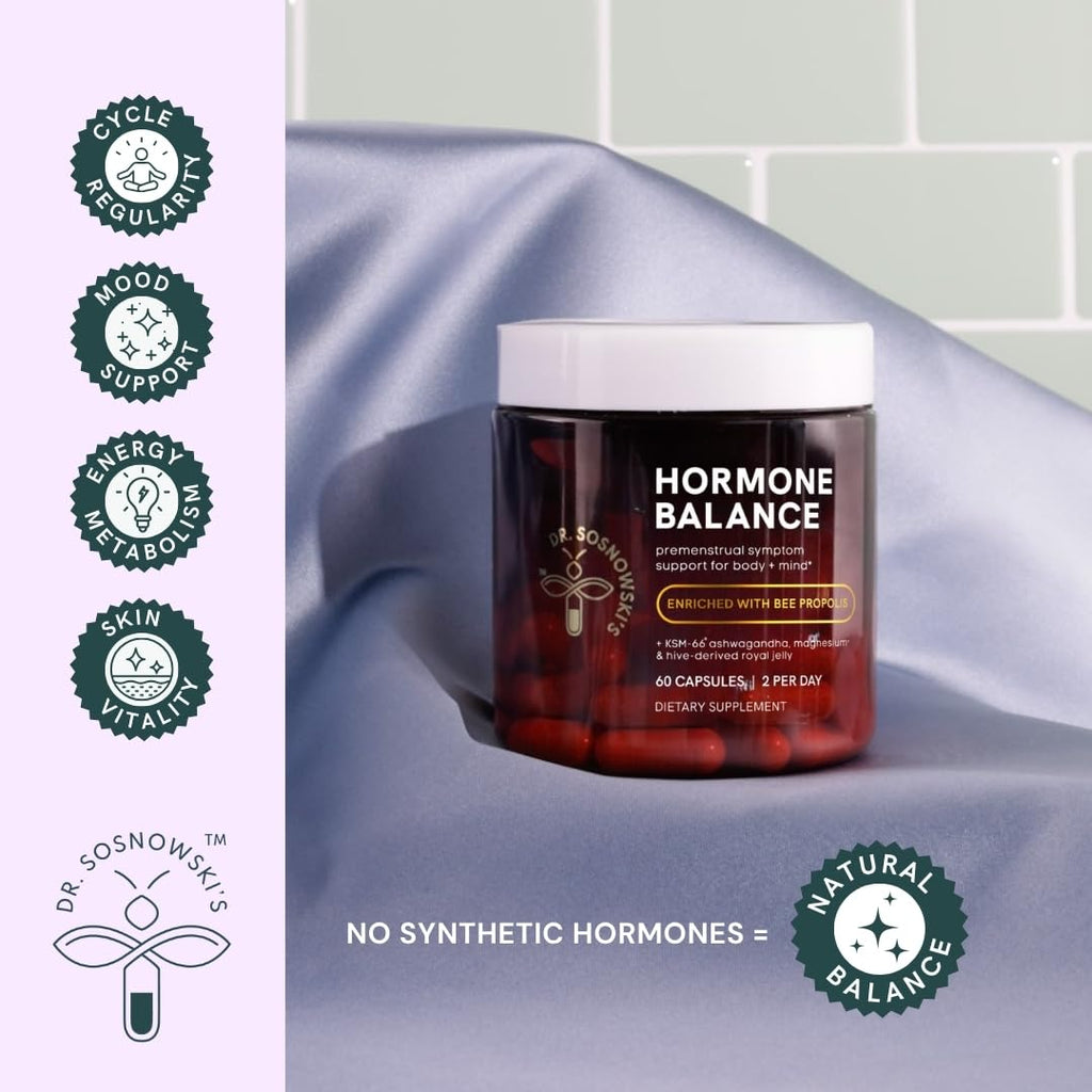 Dr Sosnowski's Hormone Balance | Multivitamin for Women to Support Hormonal Regulation, Energy, Mental Clarity & Skin | Bee Propolis, Ashwagandha, Dong Quai, Magnesium, B6 Vitamins | 60 Capsules Dr Sosnowski's Au supplements
