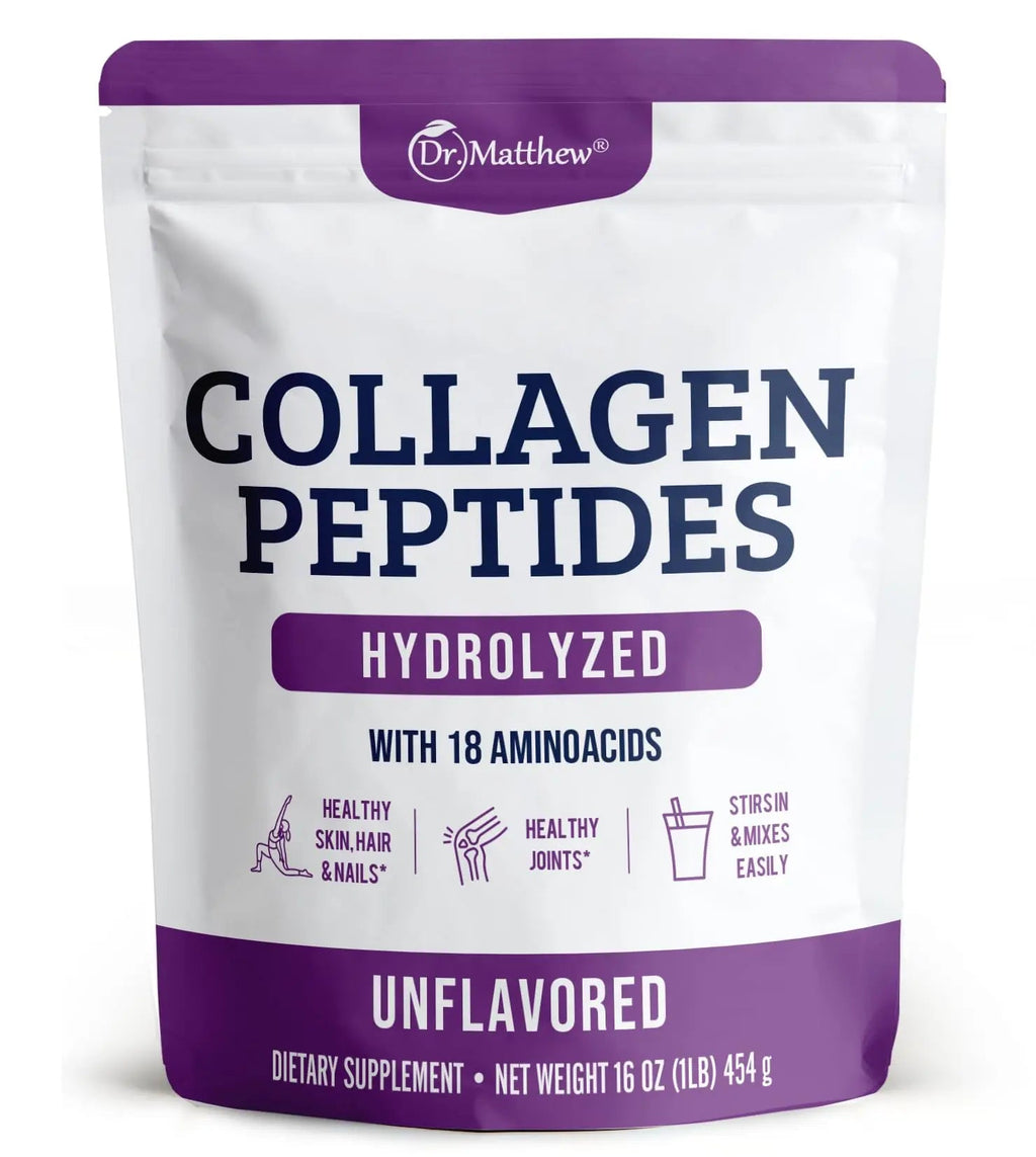 Collagen Protein Powder. Grass Fed Collagen Powder for Women & Men. Hydrolyzed Dr. Matthew Au supplements
