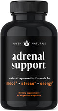 Nuven Naturals Adrenal Support - Cortisol Manager & Adrenal Support Supplements with Ashwagandha Extract, Rhodiola Rosea, Holy Basil to Help Stress, Fatigue & Energy | Adaptogens | 90 Capsules Nuven Naturals Au supplements