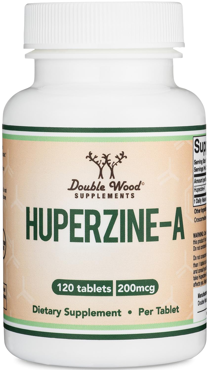 Huperzine A 200mcg (Third Party Tested) 120 Tablets, Brain Supplement to Promote Acetylcholine (Acetylcholinesterase Inhibitor) - Supports Memory and Focus by Double Wood Double Wood Supplements Au supplements