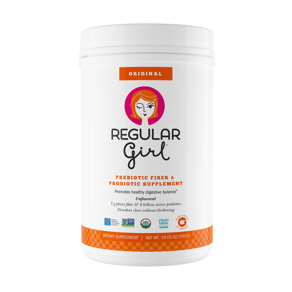 Regular Girl Organic Powder, Prebiotic Fiber Supplement and Probiotics for Women, Low FODMAP, 90 Day Bulk Supply, Unflavored, 90 Servings Regular Girl Au supplements