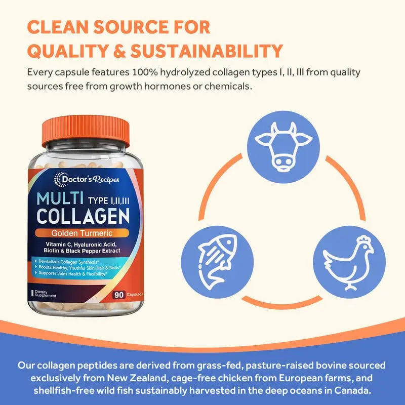 Doctor's Recipes Multi Collagen Complex with Golden Turmeric, Vitamin C, Biotin, Hyaluronic Doctor's Recipes Au supplements