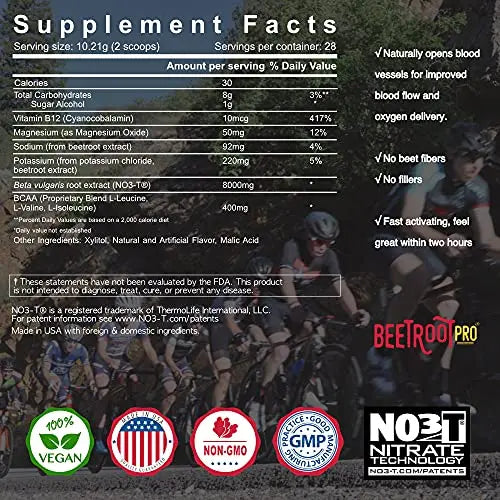 Beetroot Pro Pre-Workout Powder - 10oz, 28 Servings, Dark Cherry Flavor - Boosts Energy Beetroot Pro Au supplements