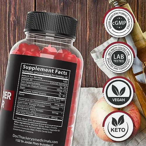 Doc Thackery Apple Cider Vinegar Gummies 1000mg Plus Per Serving, from The Mother Doc Thackery Au supplements