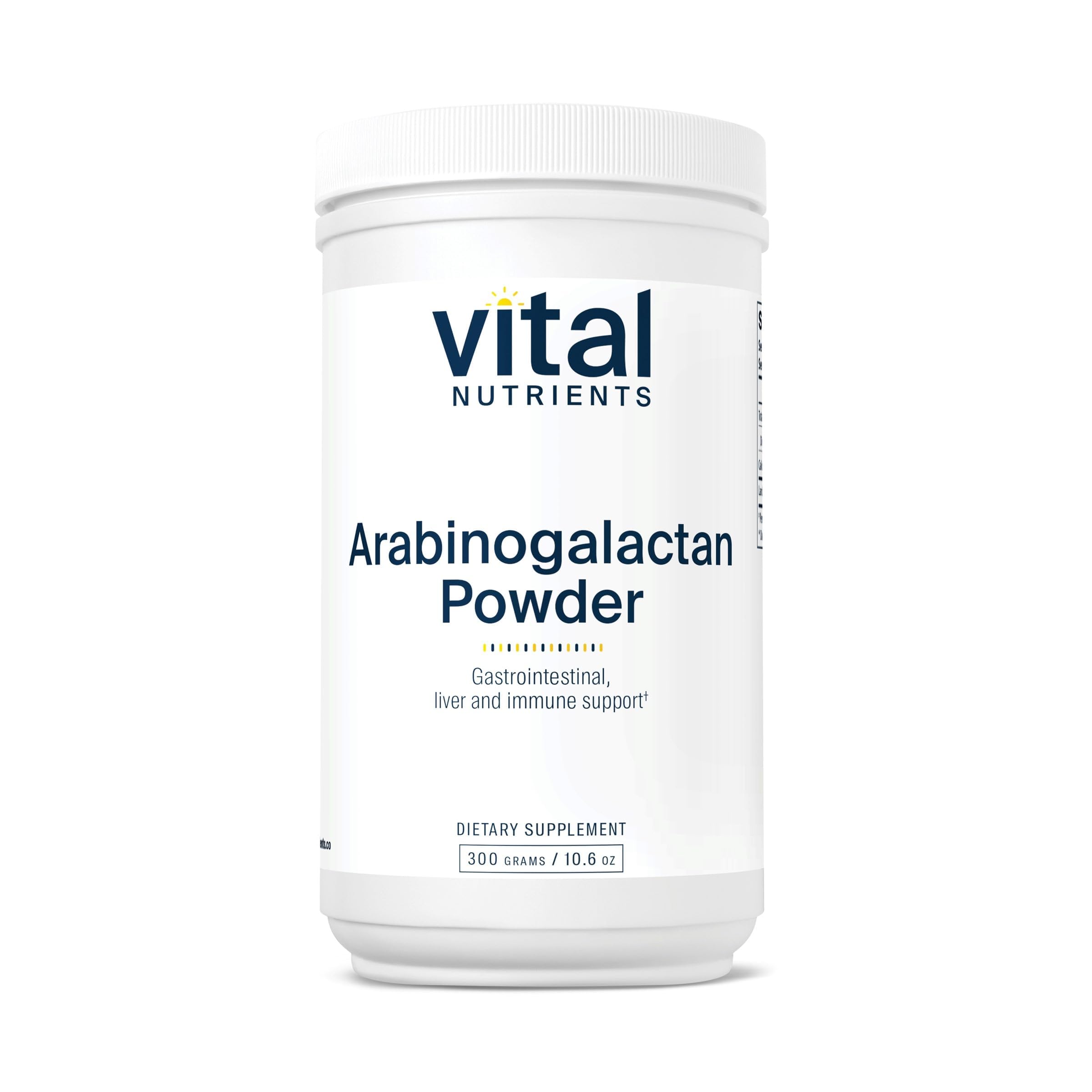 Vital Nutrients Arabinogalactan Powder - Vegan Prebiotic Fiber Supplement for GI Health, Liver, and Immune Support