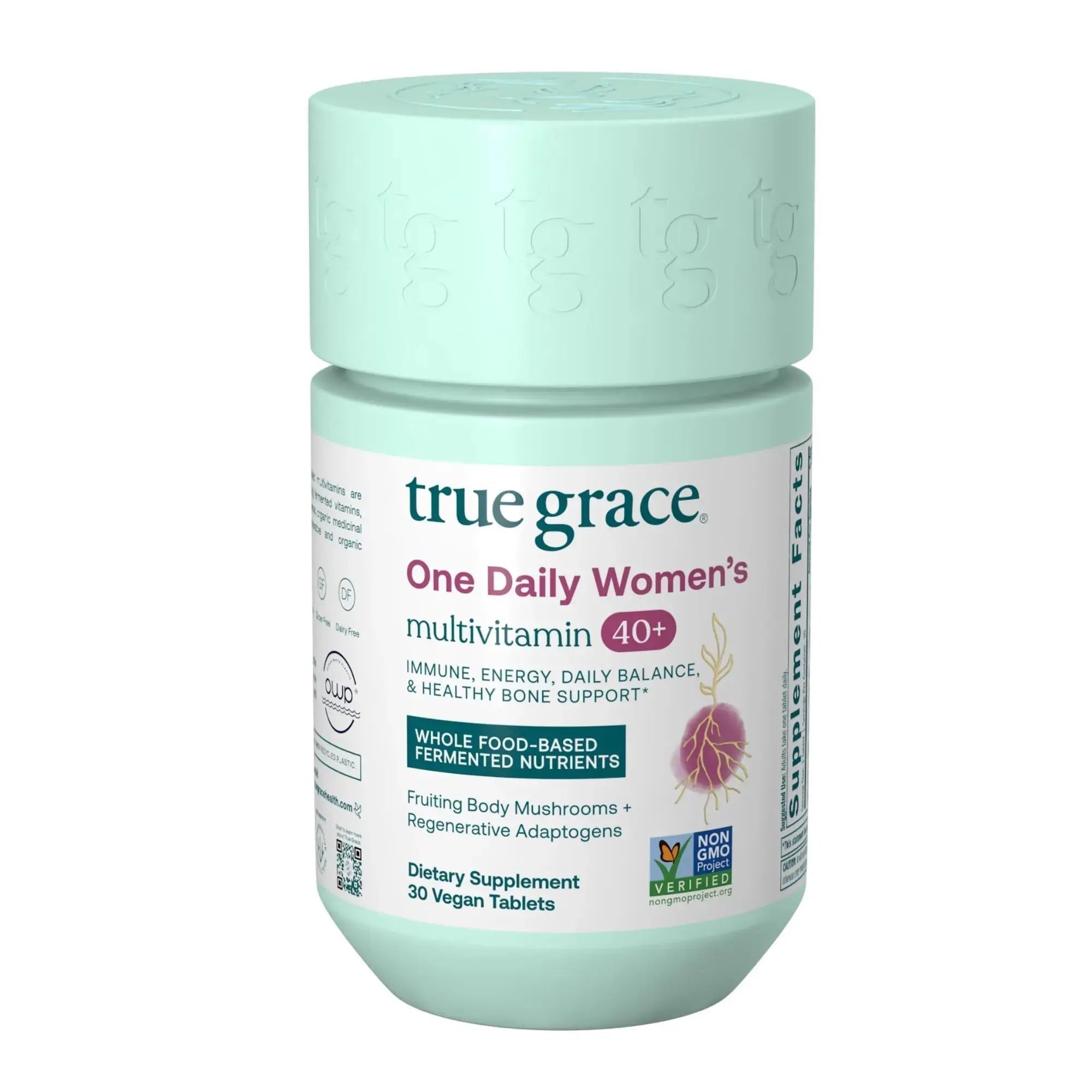 True Grace One Daily Women’s Multivitamin 40+ Fermented Minerals, Organic Adaptogens & Mushrooms Energy, Immune, Bone Support True Grace Au supplements