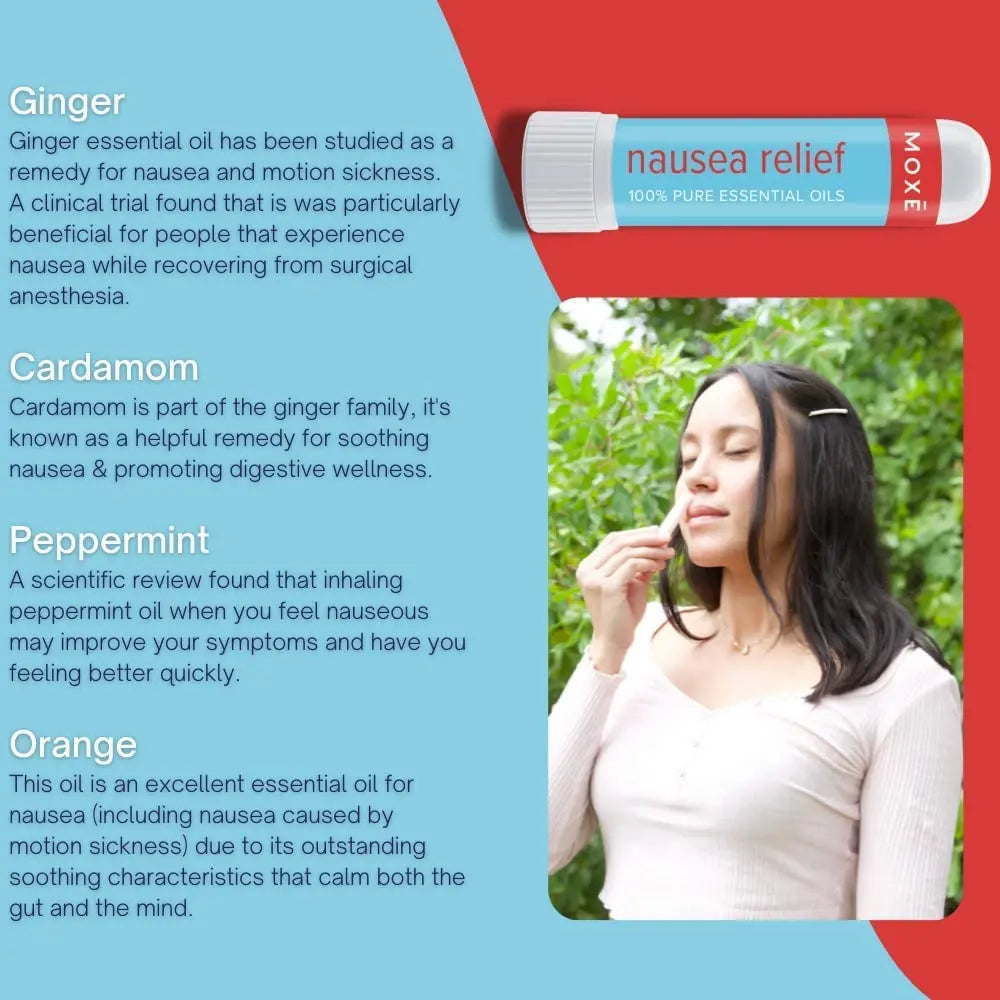 MOXE Nausea Nasal Inhaler Sticks, All Natural Essential Oil Blend, Ginger, Cardamom, Peppermint MOXE Au supplements