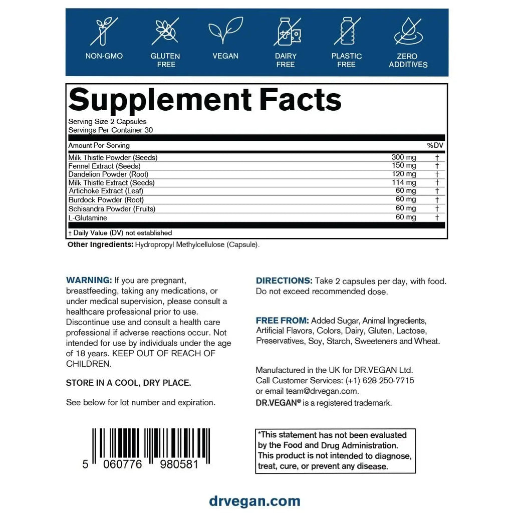 DR.VEGAN Debloat & Detox | Bloating, Digestion, Liver Support | Vitamins & Supplements dr vegan Au supplements