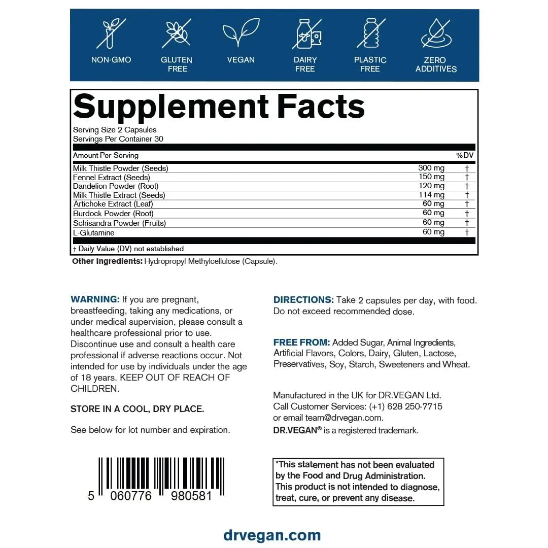 DR.VEGAN Debloat & Detox | Bloating, Digestion, Liver Support | Vitamins & Supplements dr vegan Au supplements