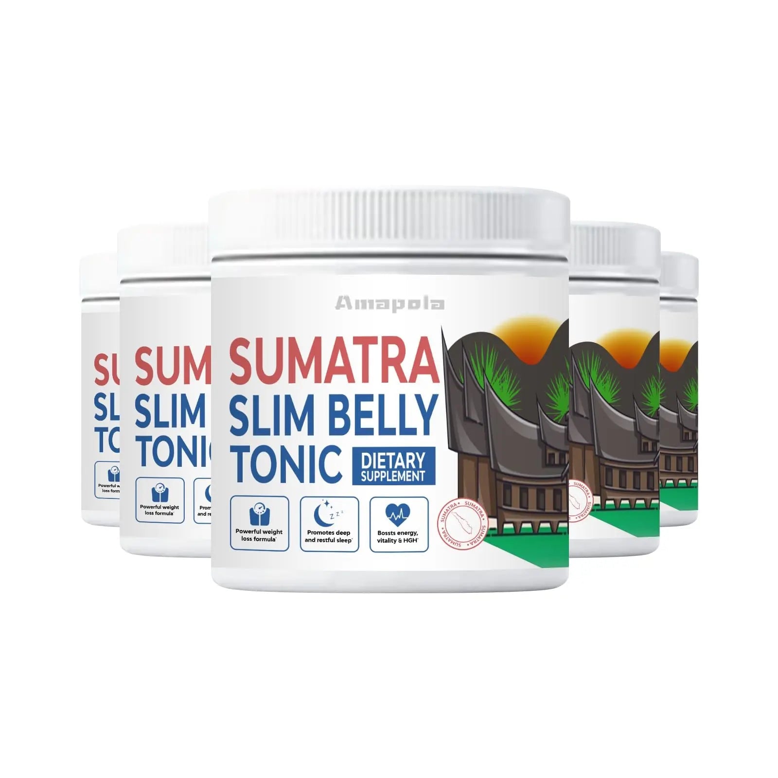 Amapola Sumatra Powder - Sumatra Slim Belly Tonic Powder (5 Pack, 150 Servings)  Amapola Au supplements