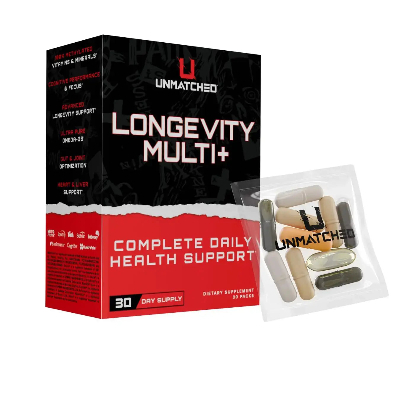Unmatched Longevity Multi+ | Complete Daily Health Support | Methylated Vitamins & Minerals, Omega-3s, Nootropics, & Longevity Agents | Unmatched Au supplements