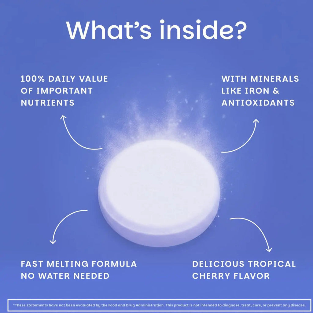 EZ Melts Multivitamin + Iron - Daily Multivitamin for Women & Men - Supports Healthy Energy Levels & Antioxidant Protection - Non-GMO & Vegan - Tropical Cherry EZ Melts Au supplements