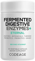 Codeage Fermented Digestive Enzymes Supplement - 14 Digestive Enzymes, Probiotics, Prebiotics, Fermented Botanicals, Plant-Based Multi Pancreatic Enzymes - 1 Capsule a Day - 30 Capsules Codeage Au supplements