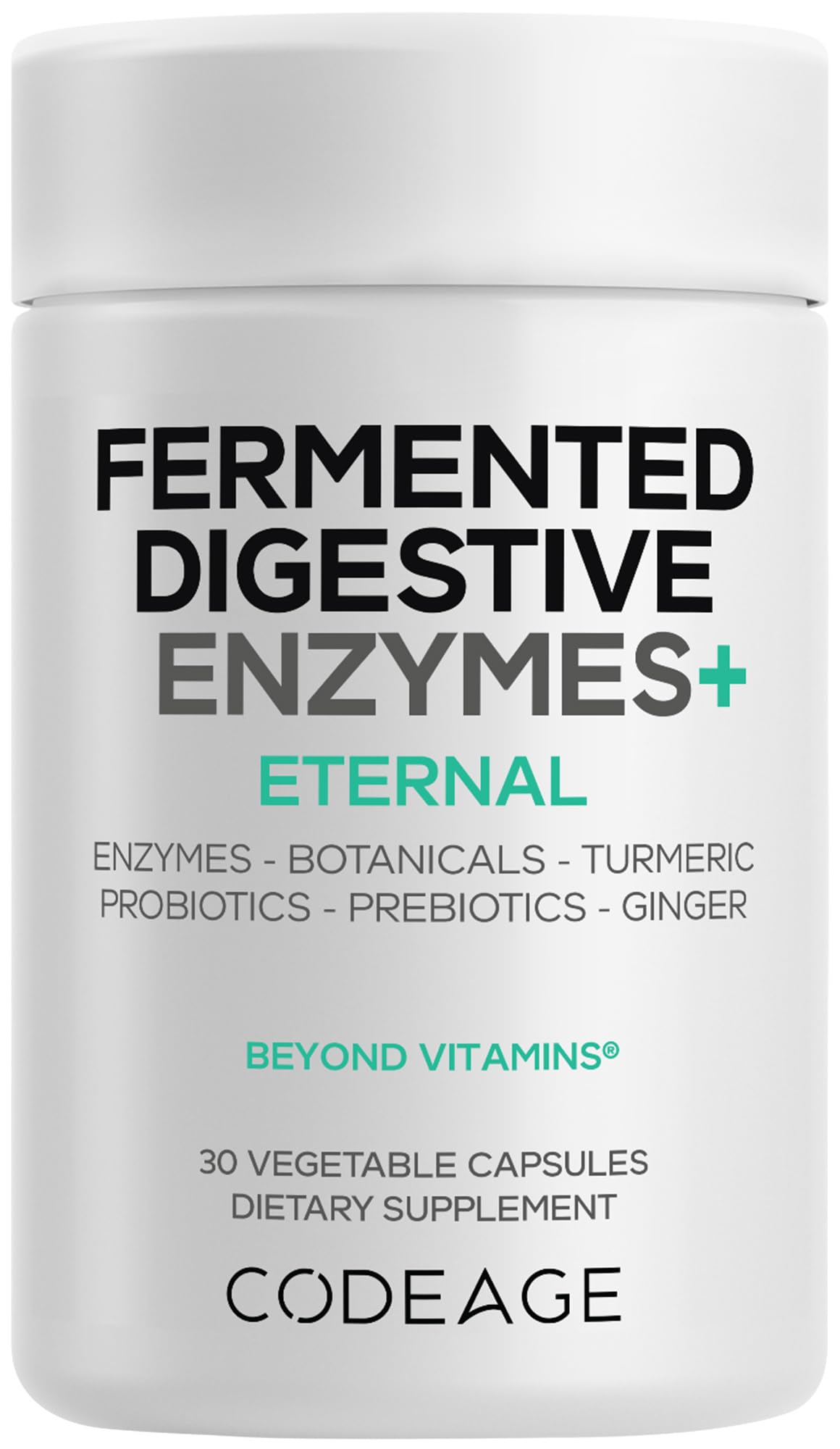 Codeage Fermented Digestive Enzymes Supplement - 14 Digestive Enzymes, Probiotics, Prebiotics, Fermented Botanicals, Plant-Based Multi Pancreatic Enzymes - 1 Capsule a Day - 30 Capsules Codeage Au supplements