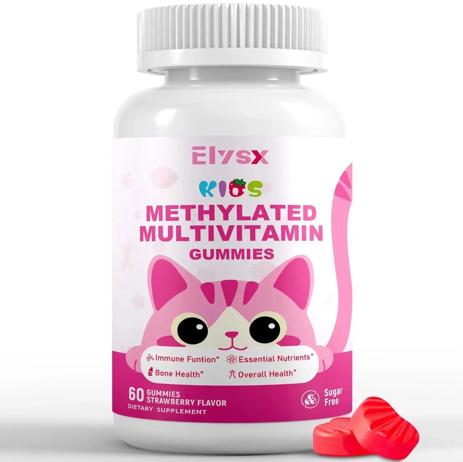 Elysx Kids Methylated Multivitamin Chewable Gummies, MTHFR Supplement with L Methylfolate, Magnesium, Biotin, Choline Elysx Au supplements