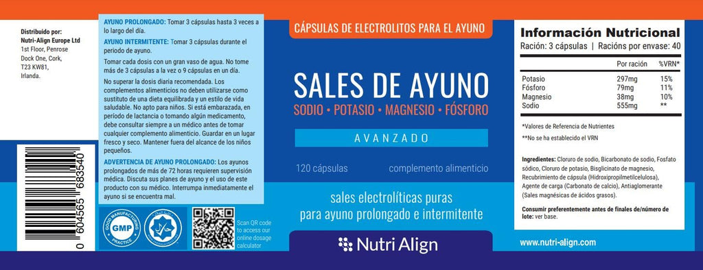 Nutri-Align Fasting Salts Electrolytes Advanced, 120 Capsules | Sodium Potassium Magnesium Phosphorus | Pure Fasting Electrolytes | Sugar Free & Filler Free Nutri-Align Au supplements