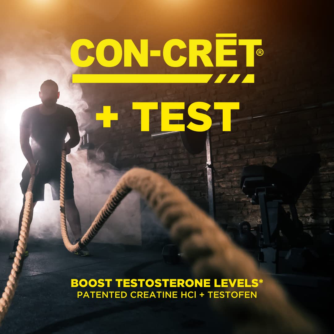 CON-CRET®+ Test, CON-CRET® Patented Creatine HCl Now with Testofen®, Boost Testosterone Levels, 60 Capsules CON-CRET Au supplements