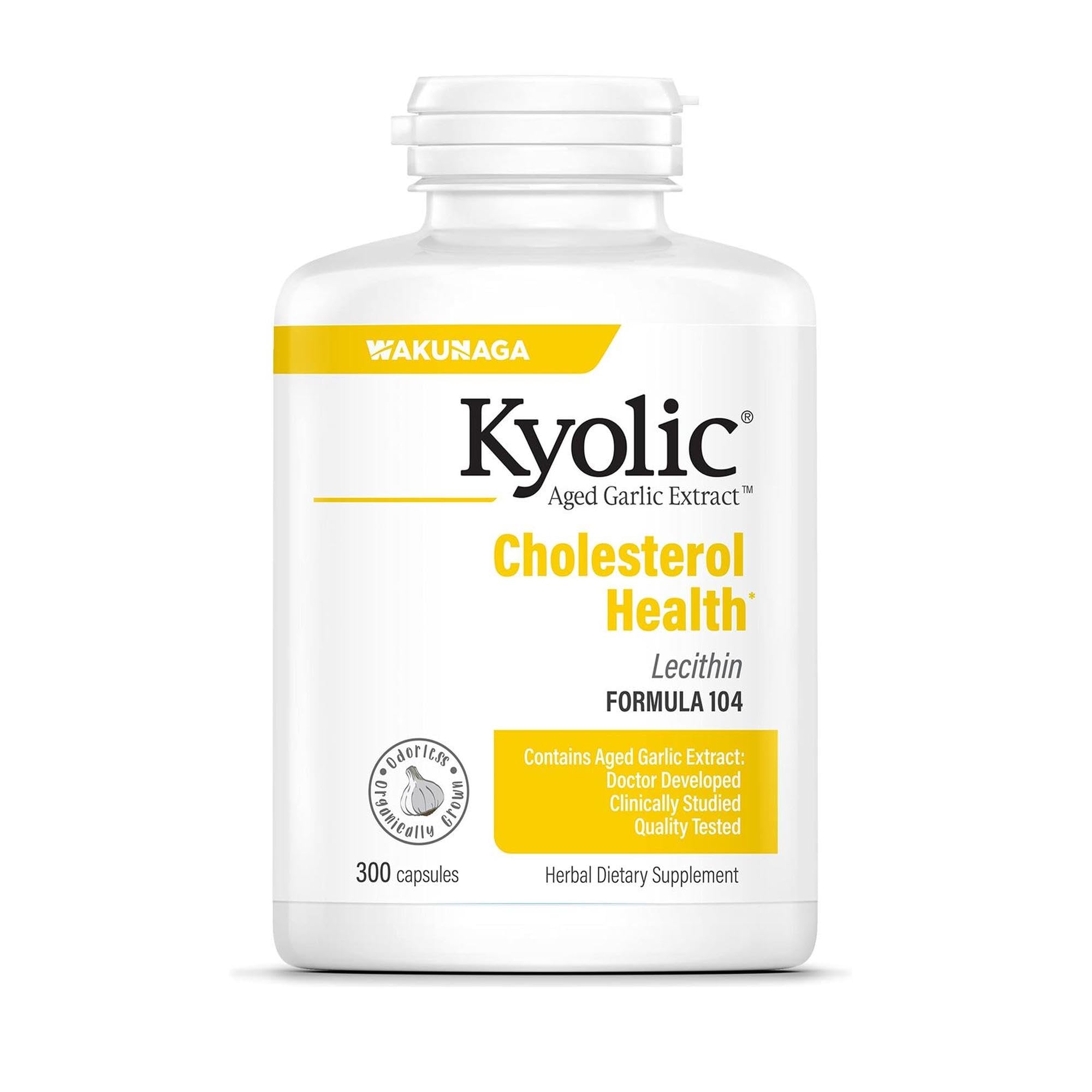 Kyolic Aged Garlic Extract Formula 104, Cholesterol Health*, 300 Capsules
