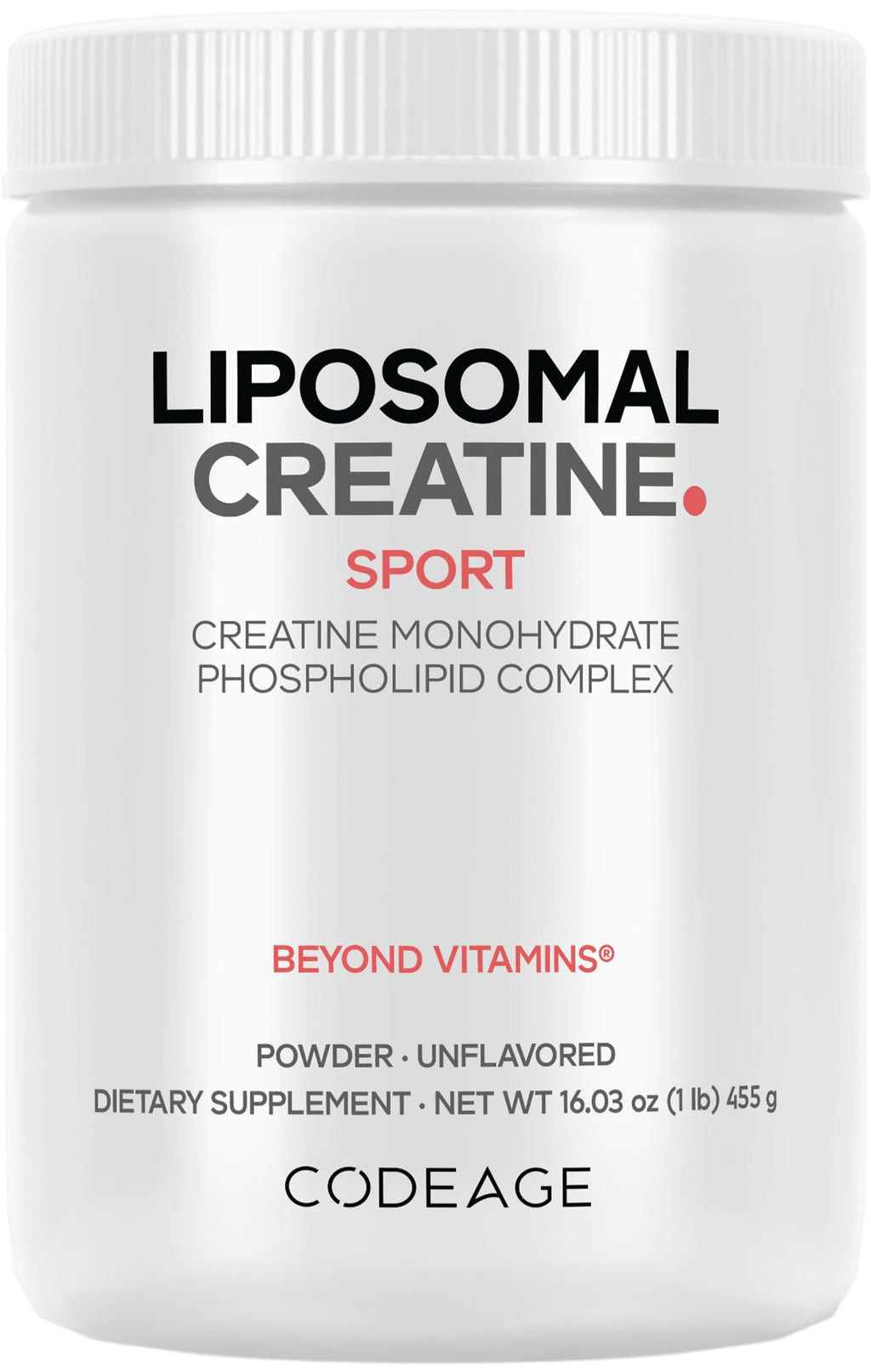 Codeage Liposomal Creatine Powder Supplement - 3-Month Supply - 5000mg Creatine Monohydrate Pre Workout & Post Workouts - Unflavored Creatine, Pure Creatine Powder, Creatinine for Sports - 90 Servings Codeage Au supplements