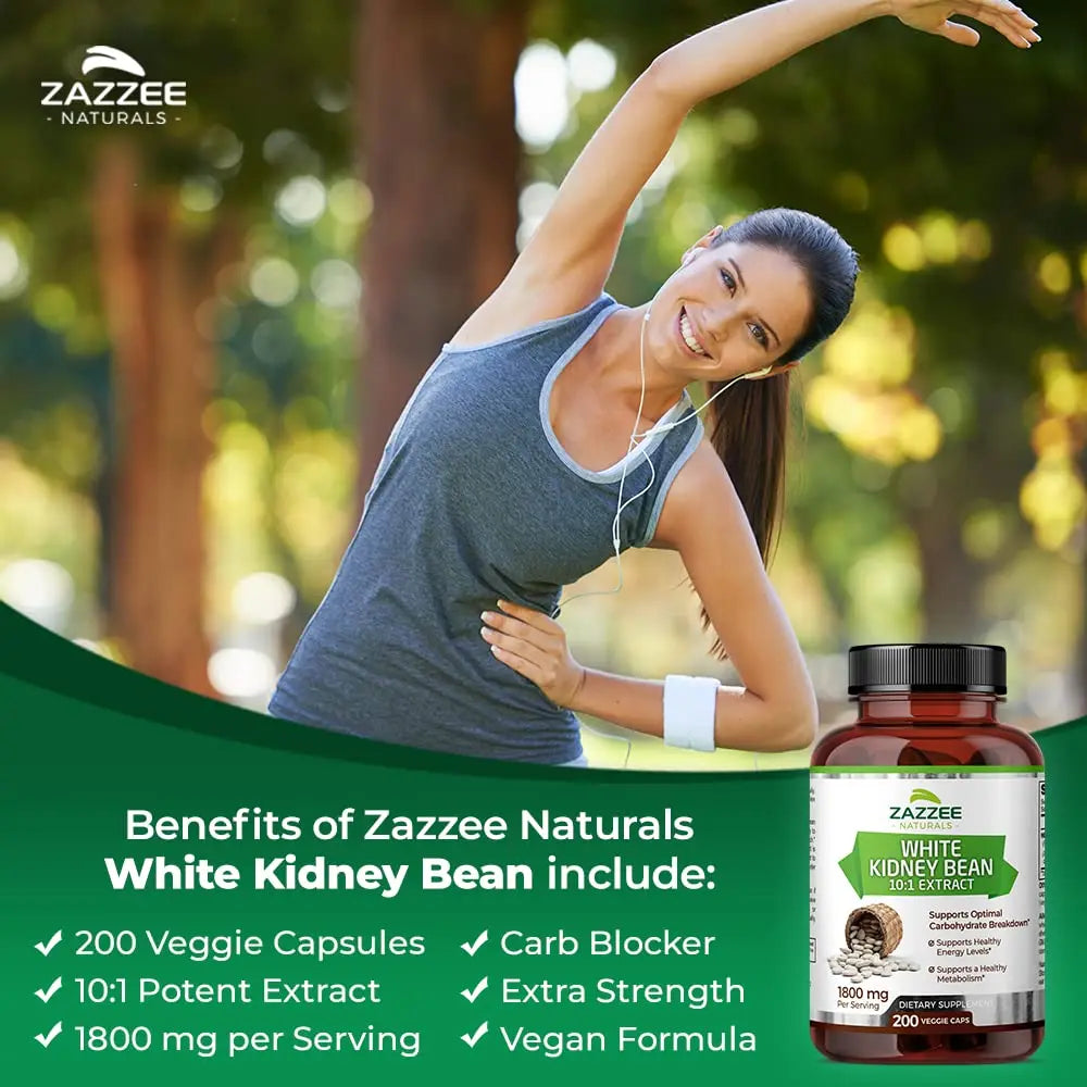 Zazzee White Kidney Bean 10:1 Extract, 18,000 mg Strength, 200 Vegan Capsules, Over 2 Month Supply Zazzee Au supplements