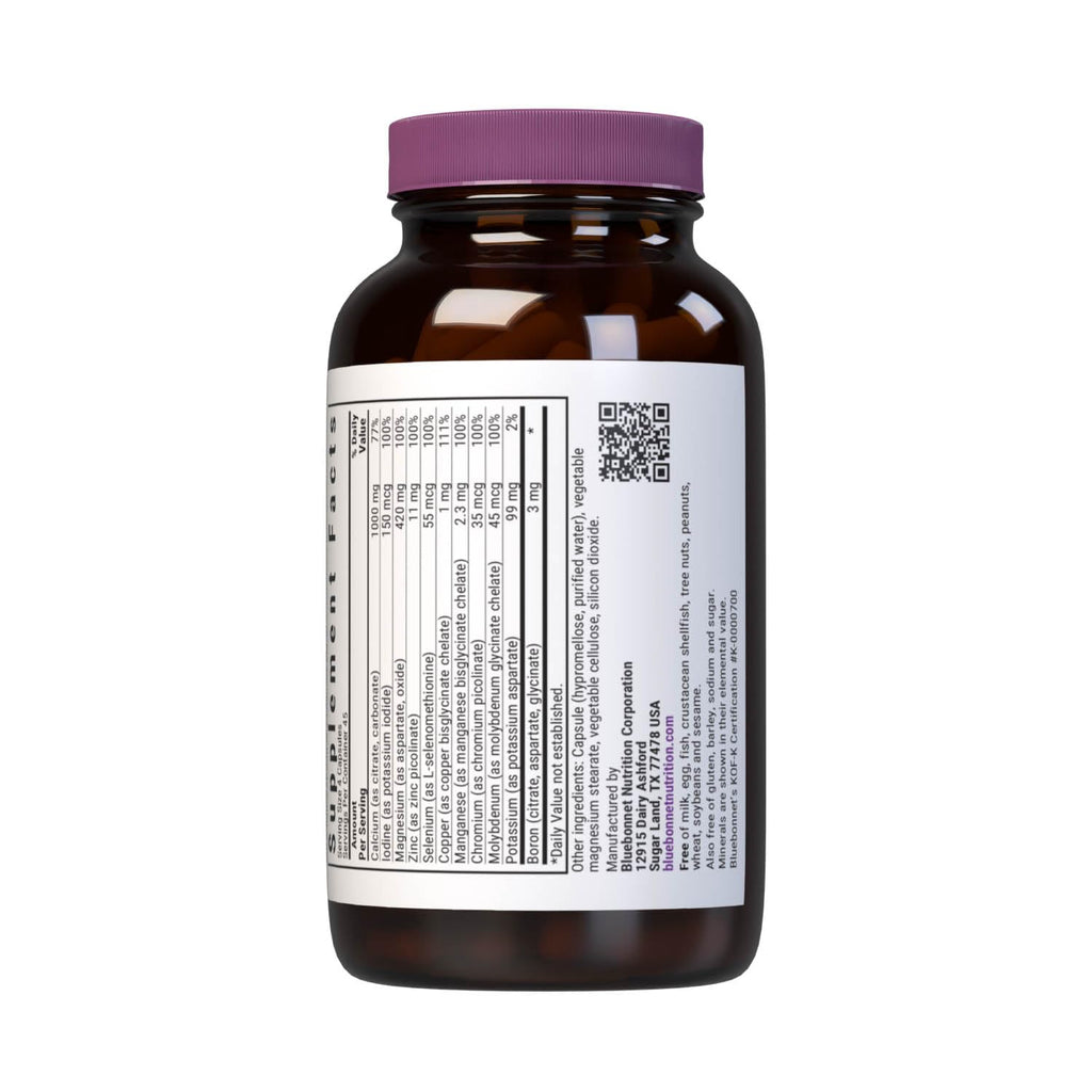 Bluebonnet Multi Minerals Supplement Plus Boron Chelated Magnesium Potassium Copper Selenium Manganese Chromium & Zinc Complex for Women & Men - No Iron, Non-GMO, Gluten-Free - 180 Vegetable Capsules BlueBonnet Au supplements